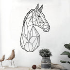 Tubibu-Metall-Wandkunst – Geometrisches Pferd und Baum – Handgefertigte Wanddekoration für Wohnzimmer, Schlafzimmer, Büro oder Eingangsbereich – Modernes Bauernhaus-Dekor