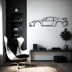 Sportwagen-Silhouette 911 Metall-Wandkunst