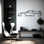 Tubibu Metall Wandbild, Wanddeko, Silhouette, Metal Car Wall Art, 3D Muster, Metall-Auto-Dekor, Schwarze große Auto Muster Wanddekoration für Zuhause Wohnzimmer (Small, 911)