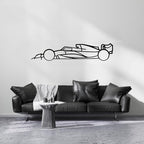 Formel-Rennwagen-Silhouette Metall-Wandkunst