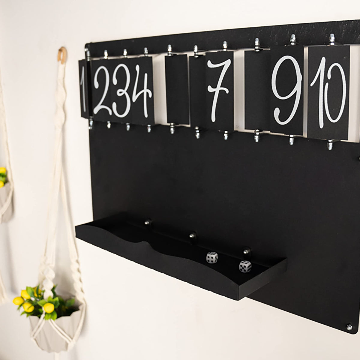 Tubibu Wandspiele, einzigartige Wanddekoration, außergewöhnliches Geschenk, Wanddekoration, Wandkunst, Wandspielbrett, Bürowandkunst, Einweihungsgeschenk (Shut The Box)