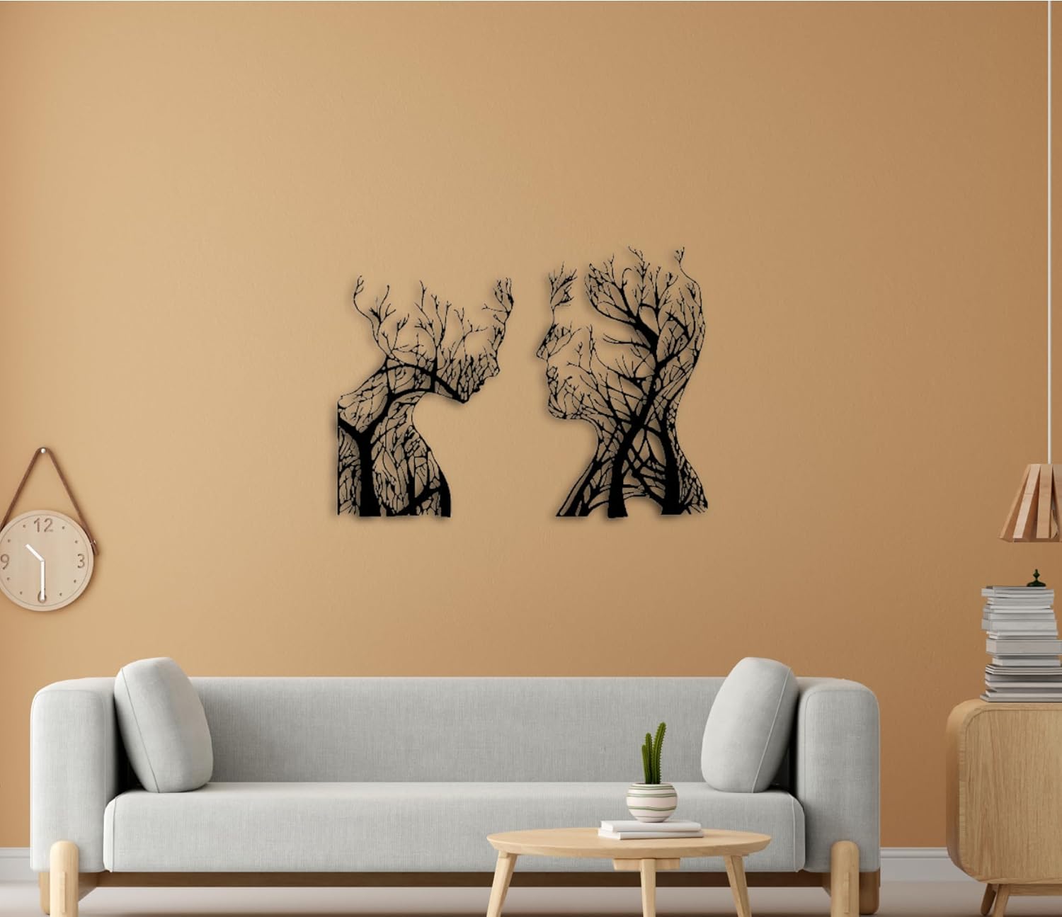 Tubibu Baum des Lebens Wanddeko, Wandbild aus Metall Schwarz, Haus Wandkunst-Dekoration, Wandaufkleber 3D, Moderne Deko, Bilder für Zuhause Büro Schlafzimmer, Wohnzimmer (African, Large)