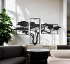 Baum des Lebens – Accasia, Schwarz – Metall-Wandkunst, 3D