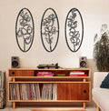 Tubibu 3 Stück Deko Blumen Set %100 Metall Wandbehang Metall Wandkunst Minimalistische Metall Wanddekoration Wandschild Home Office Dekoration Schlafzimmer Wohnzimmer Dekor Wandskulptur