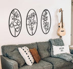 Tubibu 3 Stück Deko Blumen Set %100 Metall Wandbehang Metall Wandkunst Minimalistische Metall Wanddekoration Wandschild Home Office Dekoration Schlafzimmer Wohnzimmer Dekor Wandskulptur
