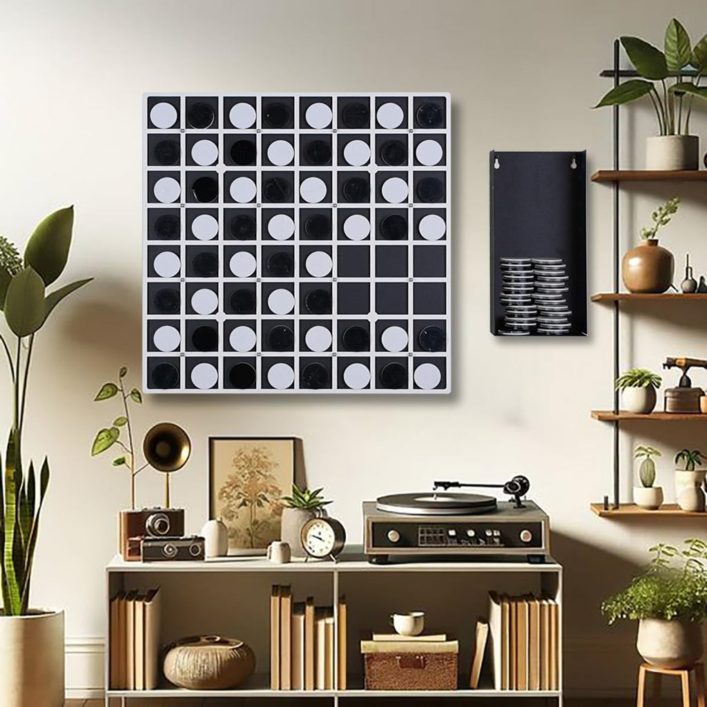 Tubibu Wandspiel Othello/Reversi (64 Stück Plexiglas-Plaketten, Magnetisch, 60 cm x 70 cm)