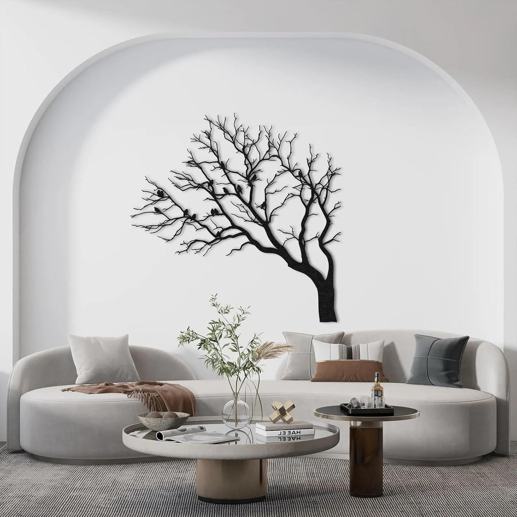 Tubibu Baum des Lebens Wanddeko, Wandbild aus Metall Schwarz, Haus Wandkunst-Dekoration, Wandaufkleber 3D, Moderne Deko, Bilder für Zuhause Büro Schlafzimmer, Wohnzimmer (African, Large)