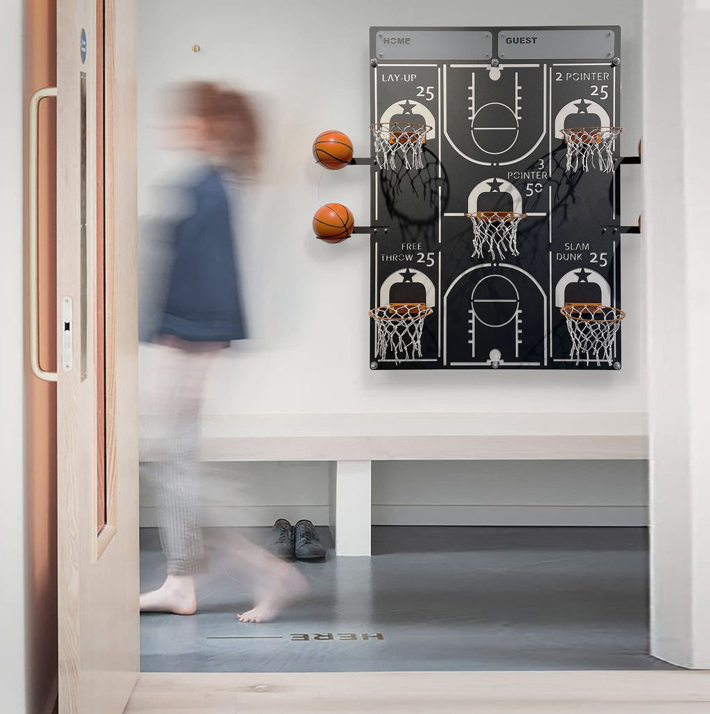 All-Star Basketballkorb XXL – Riesiges Wandspiel aus Metall, 4 Körbe