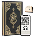 Koran auf Arabisch mit schwarzem Termo-Ledereinband und Goldschnitt