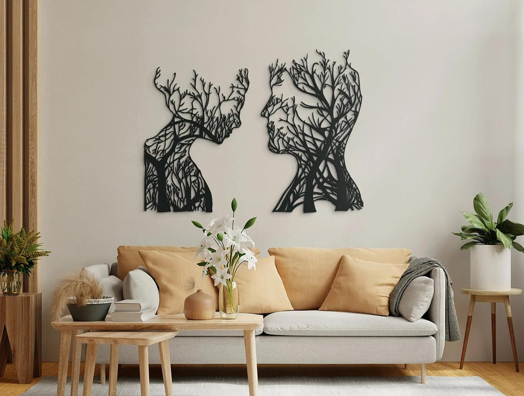 Tubibu Baum des Lebens Wanddeko, Wandbild aus Metall Schwarz, Haus Wandkunst-Dekoration, Wandaufkleber 3D, Moderne Deko, Bilder für Zuhause Büro Schlafzimmer, Wohnzimmer (African, Large)