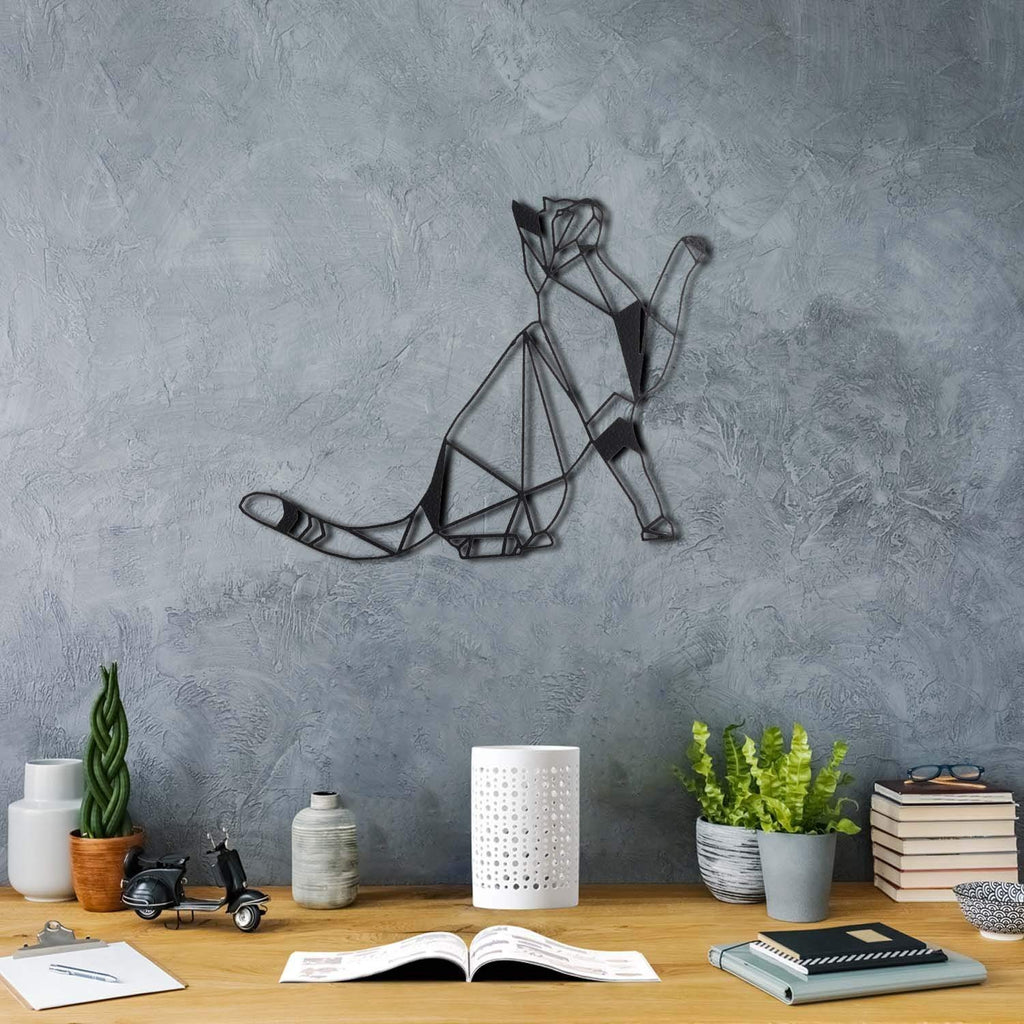 Tubibu Katze Metall Wanddekoration Metall Wandkunst Dekoration Metall Skulptur Metall Wanddekoration für Home Office Schlafzimmer Wohnzimmer Outdoor Dekoration 47 x 34 cm