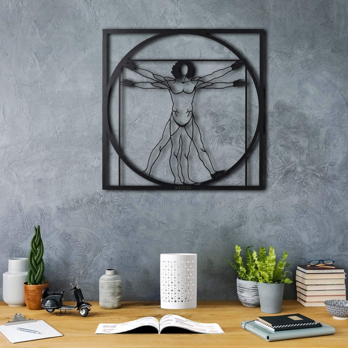 Tubibu Wanddekoration aus Metall, Motiv: Mann, Metallskulptur, für Zuhause, Büro, Schlafzimmer, Wohnzimmer, Außendekoration, 40,6 x 50,8 cm