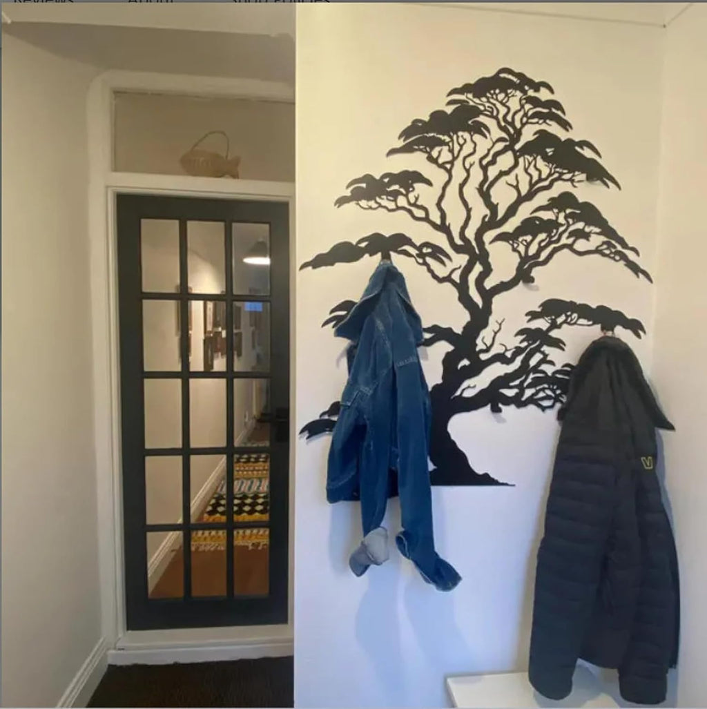 Tubibu Baum des Lebens Wanddeko, Wandbild aus Metall Schwarz, Haus Wandkunst-Dekoration, Wandaufkleber 3D, Moderne Deko, Bilder für Zuhause Büro Schlafzimmer, Wohnzimmer (African, Large)