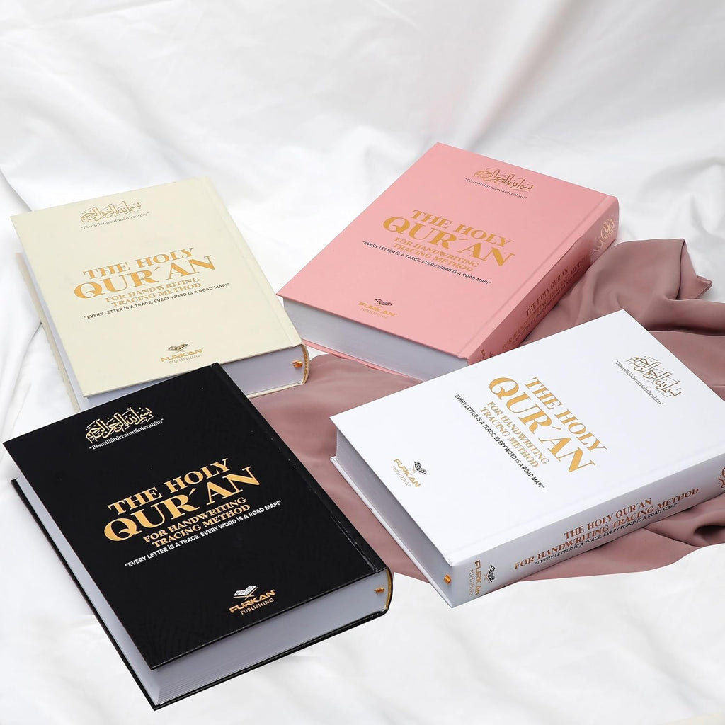 Schattierter Qur’an Zum Nachzeichnen– Mit dem Stift beschreibbarer Mittelgroßer Mushaf | Vollständiger Nachzieh-Qur’an 17x24 CM (Pink)