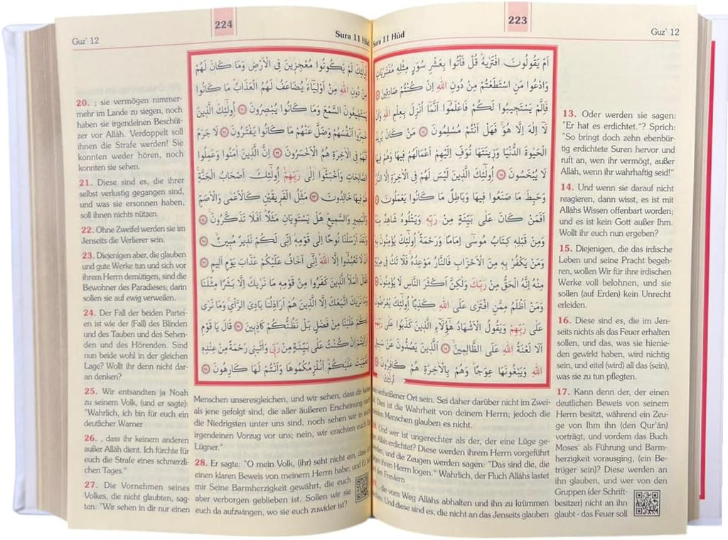 Der edle Koran – Arabisch-Deutsch | Übersetzung von Abu-r-Ridâ Muhammad Ibn Ahmad Ibn Rassoul | 17×24 cm | 616 Seiten | Termo-Leder, Goldschnitt, Hochwertige Ausgabe (Black)