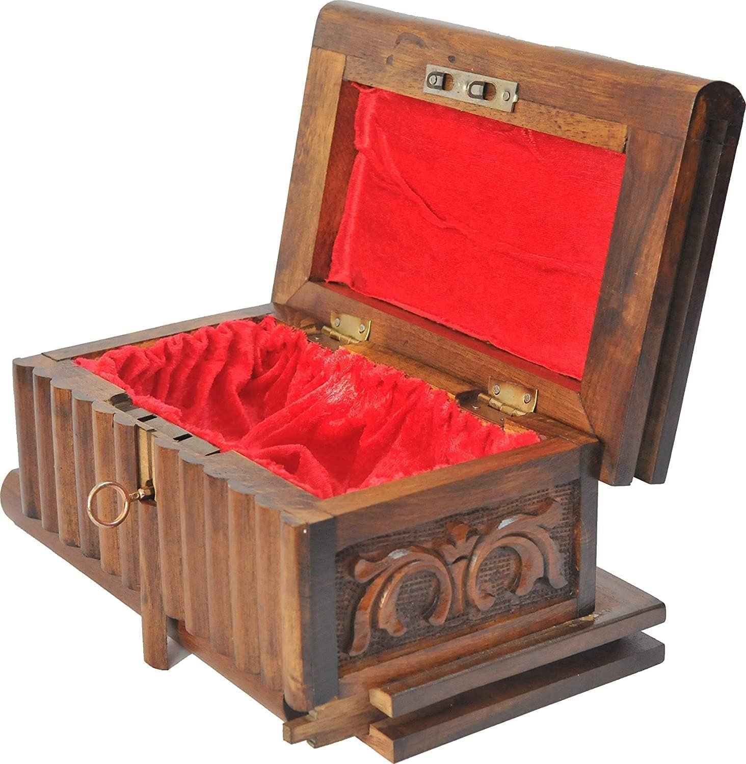 Walnut Treasure Secret Magic Box Handgefertigte einzigartige Schmuckschatulle mit verstecktem Schlüssel (klein)
