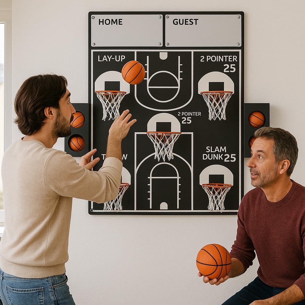 All-Star Basketballkorb Wandspiel – zwei Personen spielen an der Wand