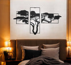 Baum des Lebens – Accasia, Schwarz – Metall-Wandkunst, 3D
