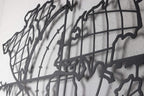 Weltkarte mit Kompass Schwarz Detail