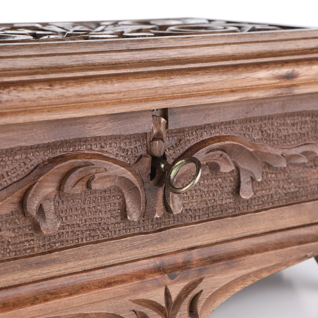 Walnut Treasure Secret Magic Box Handgefertigte einzigartige Schmuckschatulle mit verstecktem Schlüssel (klein)
