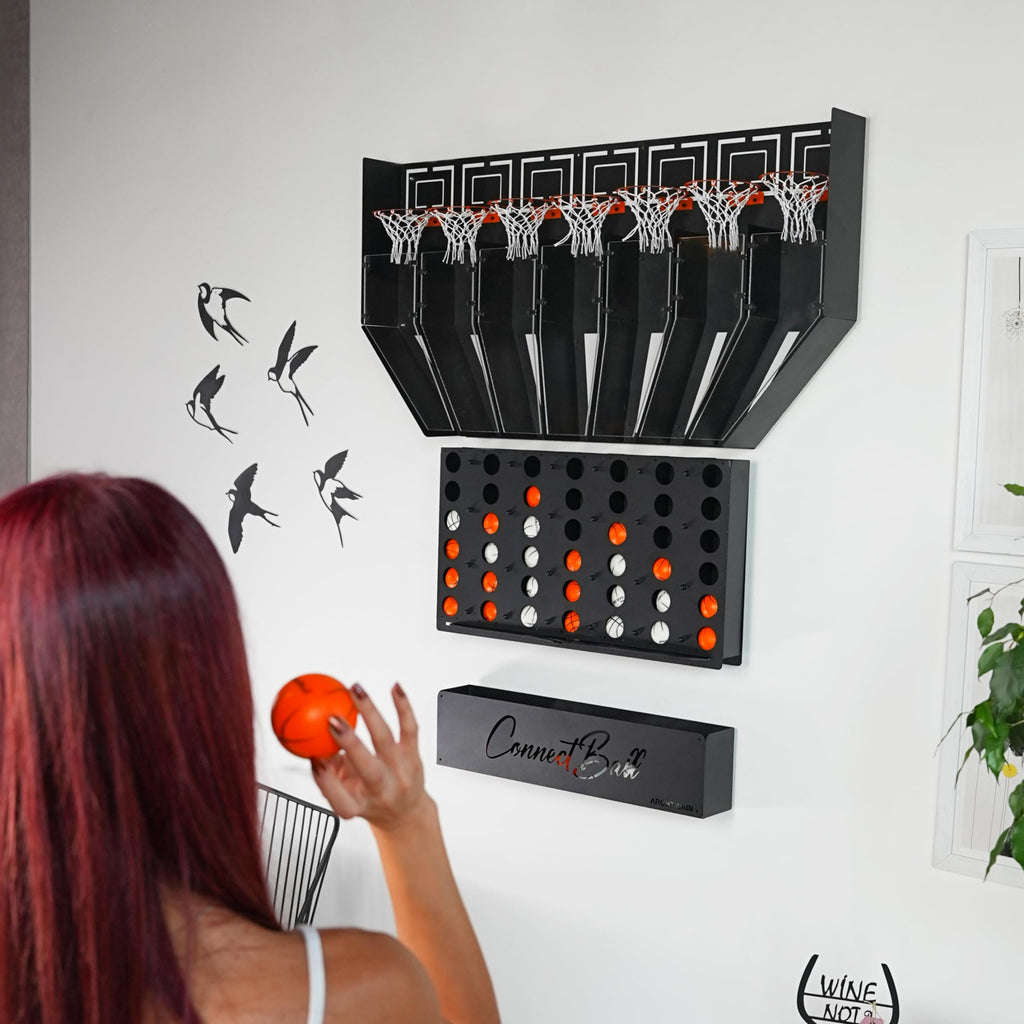 Connect Ball – Basketball trifft Vier gewinnt, XXL-Wandspiel, 110 × 130 cm
