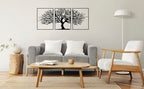 Tubibu Moderne Metall-Wandkunst 3er Set, 100% Metall - Metallische Wanddekoration, Wandbehang für Wohnzimmer, Schlafzimmer, Wohnheim, Wandskulpturen (Schwarzer Baum, klein)