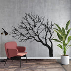 Baum des Lebens mit Vogel – Metall-Wandkunst, 3D