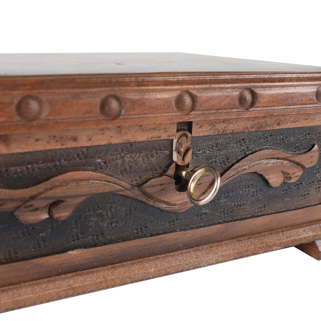Walnut Treasure Secret Magic Box Handgefertigte einzigartige Schmuckschatulle mit verstecktem Schlüssel (klein)