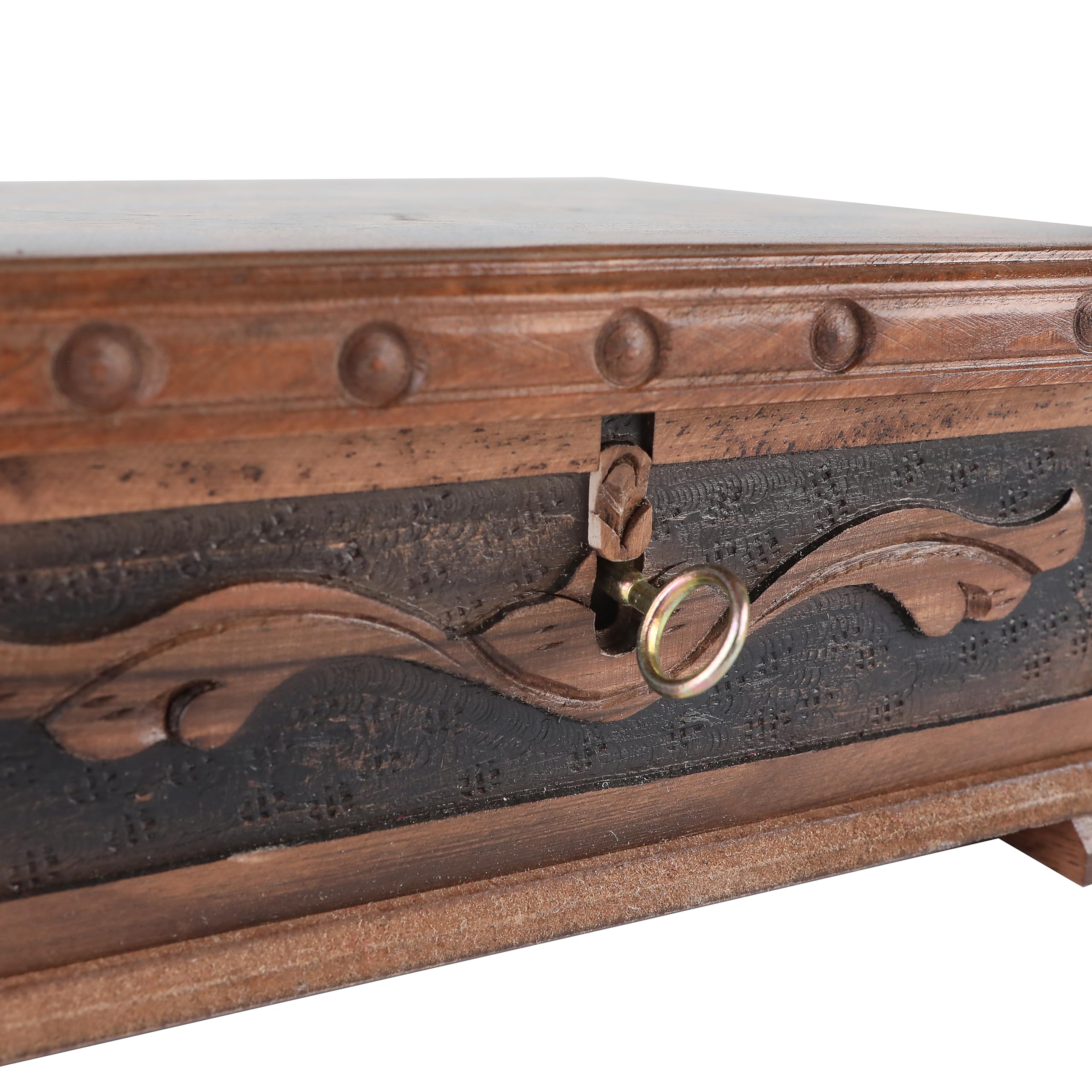Walnut Treasure Secret Magic Box Handgefertigte einzigartige Schmuckschatulle mit verstecktem Schlüssel (klein)