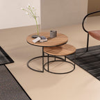 Couchtisch-Set Holzoptik im Wohnzimmer