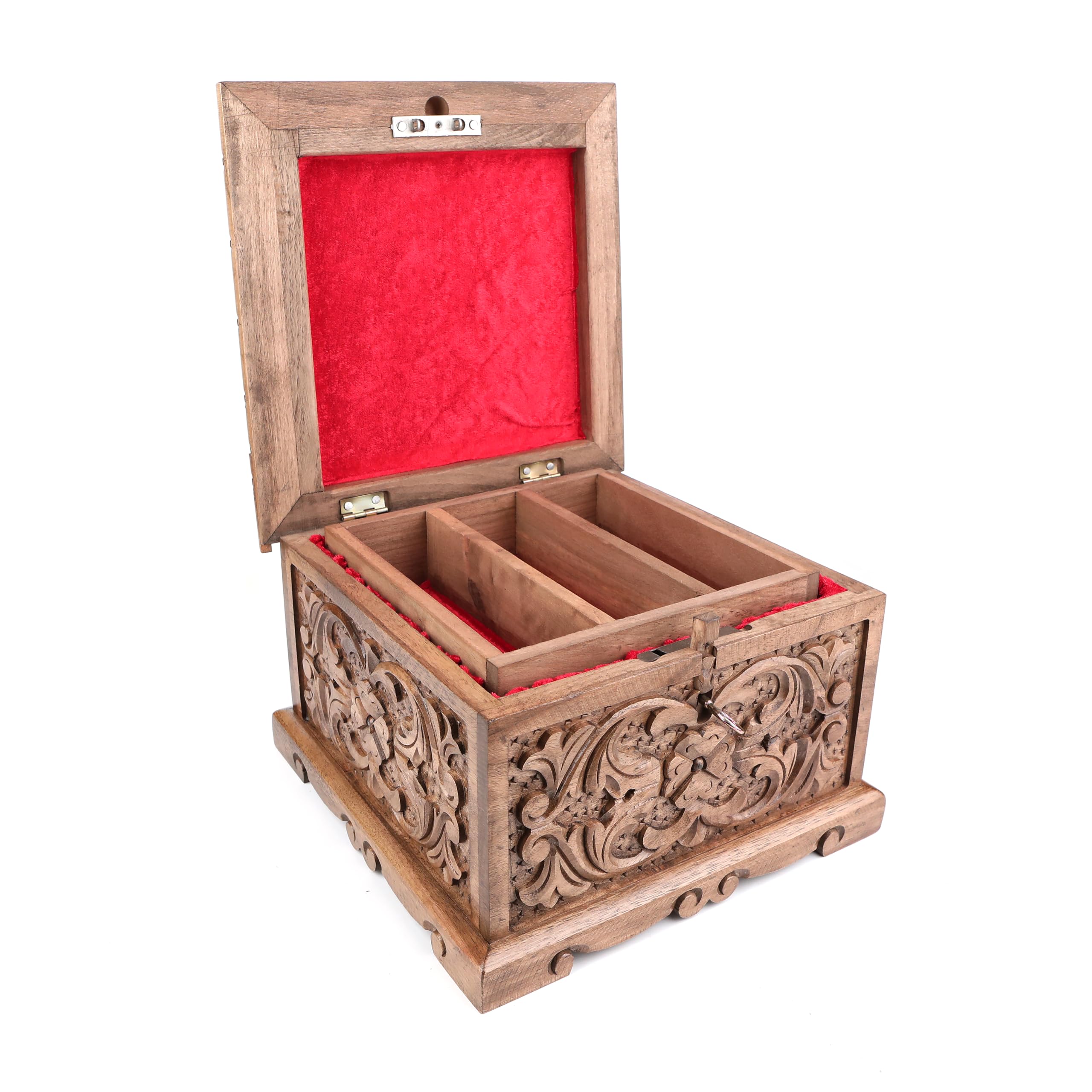Walnut Treasure Secret Magic Box Handgefertigte einzigartige Schmuckschatulle mit verstecktem Schlüssel (klein)