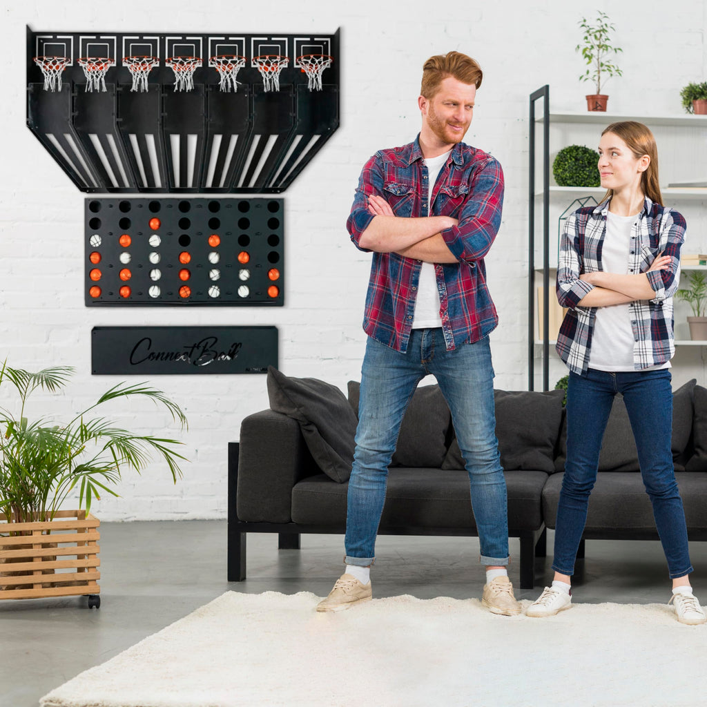 Connect Ball – Basketball trifft Vier gewinnt, XXL-Wandspiel, 110 × 130 cm