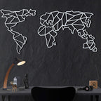 Geo Map Weltkarte Weiß – Metall-Wandkunst