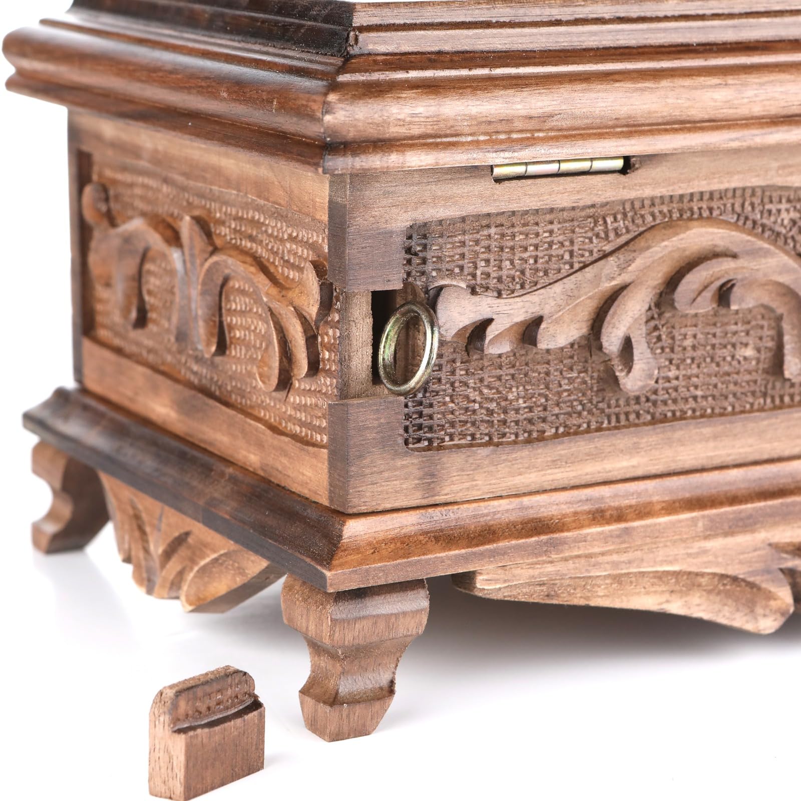 Walnut Treasure Secret Magic Box Handgefertigte einzigartige Schmuckschatulle mit verstecktem Schlüssel (klein)