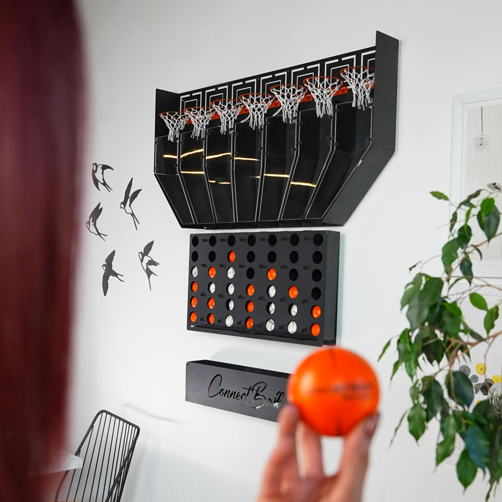 Connect Ball – Basketball trifft Vier gewinnt, XXL-Wandspiel, 110 × 130 cm