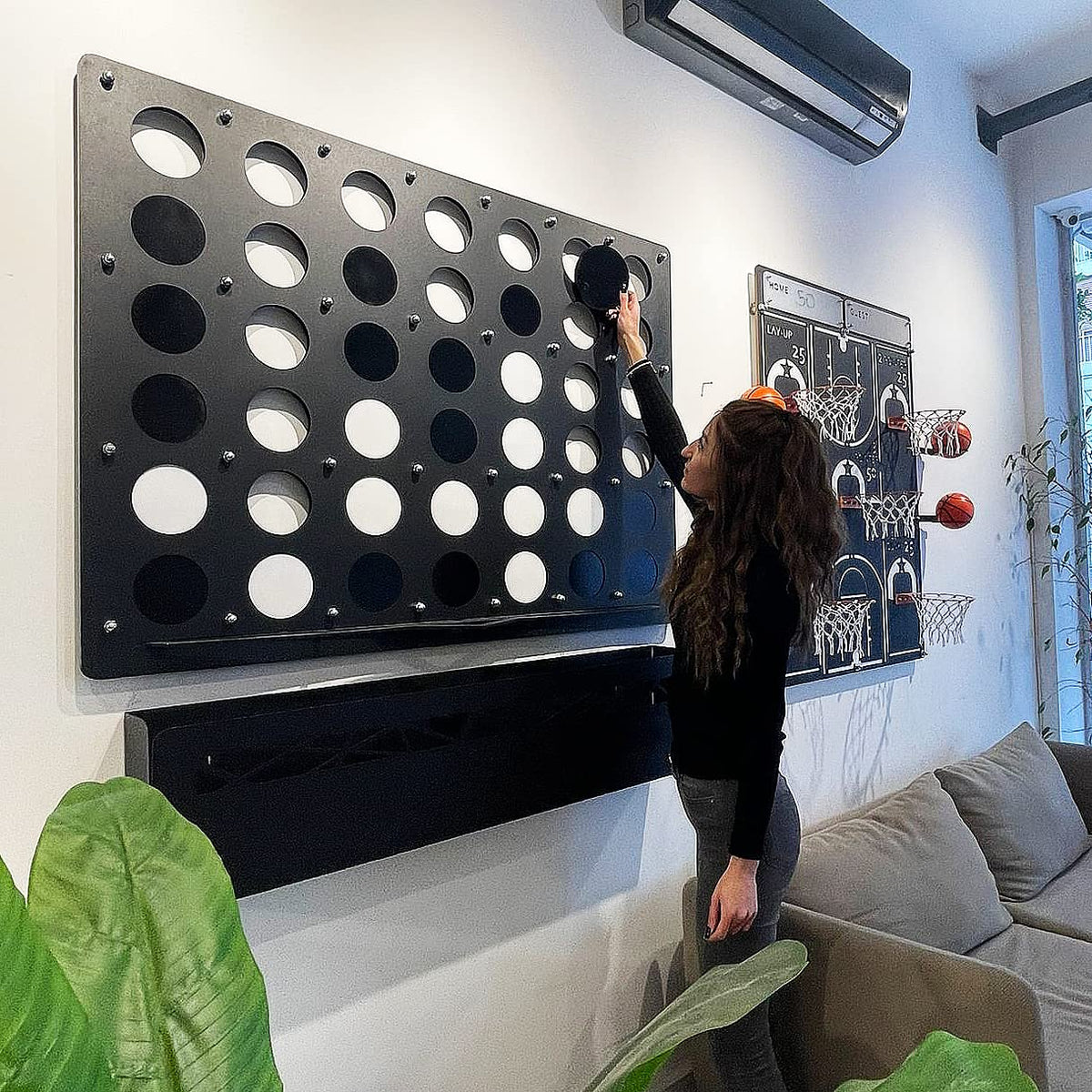 Tubibu Wall Games 4 Connect in a Row Einzigartige Wanddekoration, bequem zu spielen, außergewöhnliches Geschenk, Wanddekoration, Wandkunst (groß)
