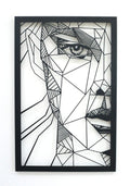 Abstraktes Frauengesicht (links) – Metall-Wandkunst, Schwarz, ca. 40 × 60 cm