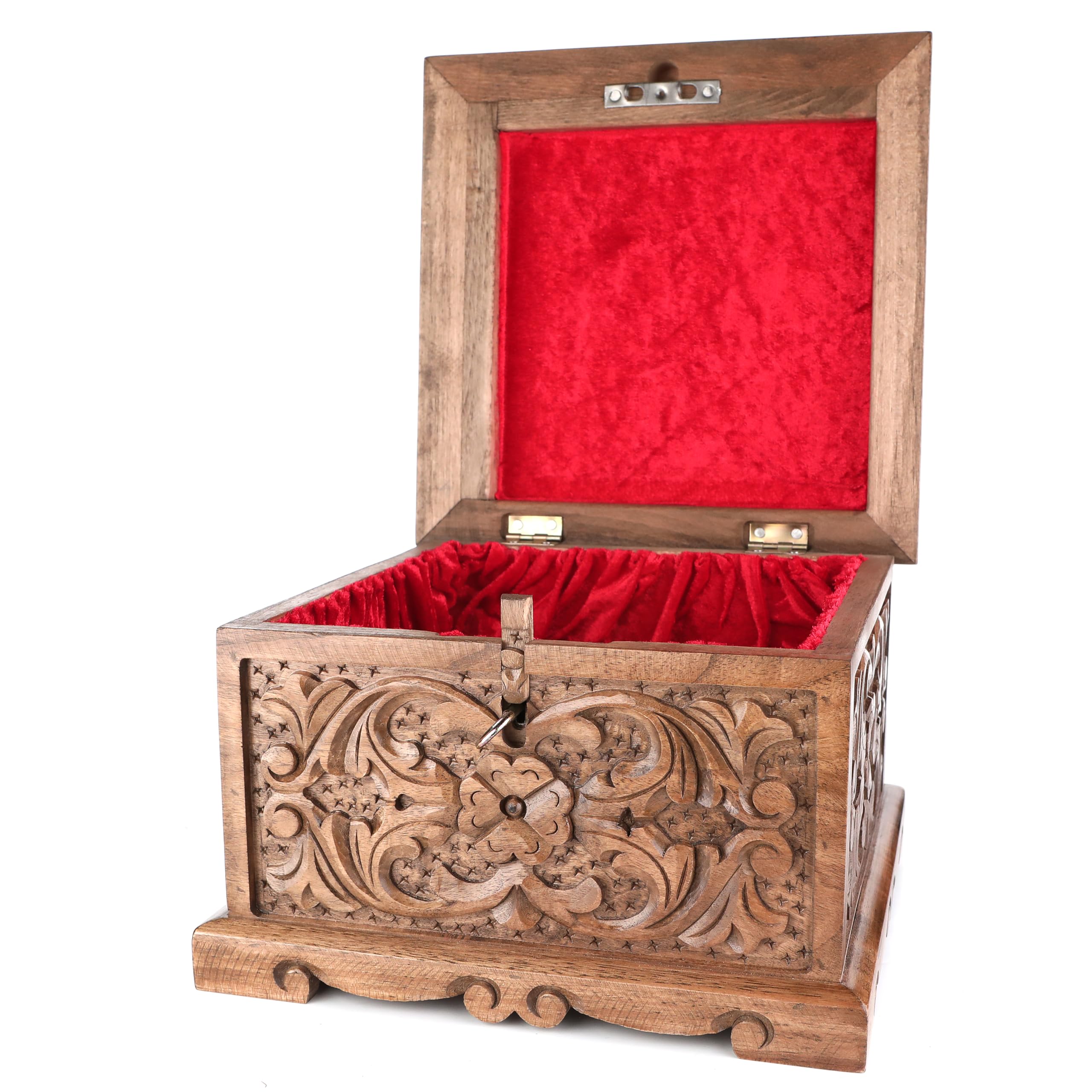 Walnut Treasure Secret Magic Box Handgefertigte einzigartige Schmuckschatulle mit verstecktem Schlüssel (klein)