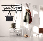 Garderobenleiste „See The Good“ aus Metall – Schriftzug mit Haken, 60 × 30 cm