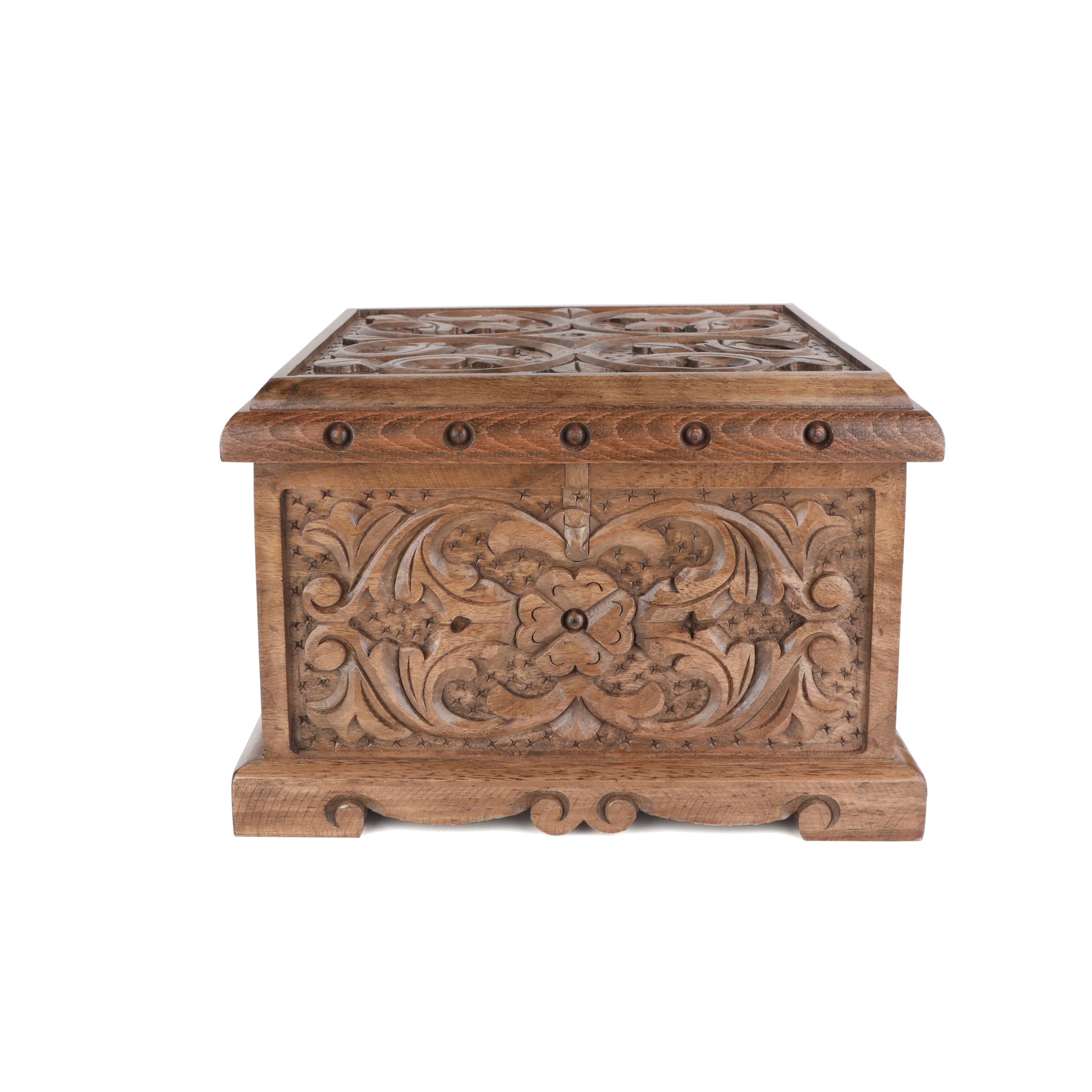 Walnut Treasure Secret Magic Box Handgefertigte einzigartige Schmuckschatulle mit verstecktem Schlüssel (klein)
