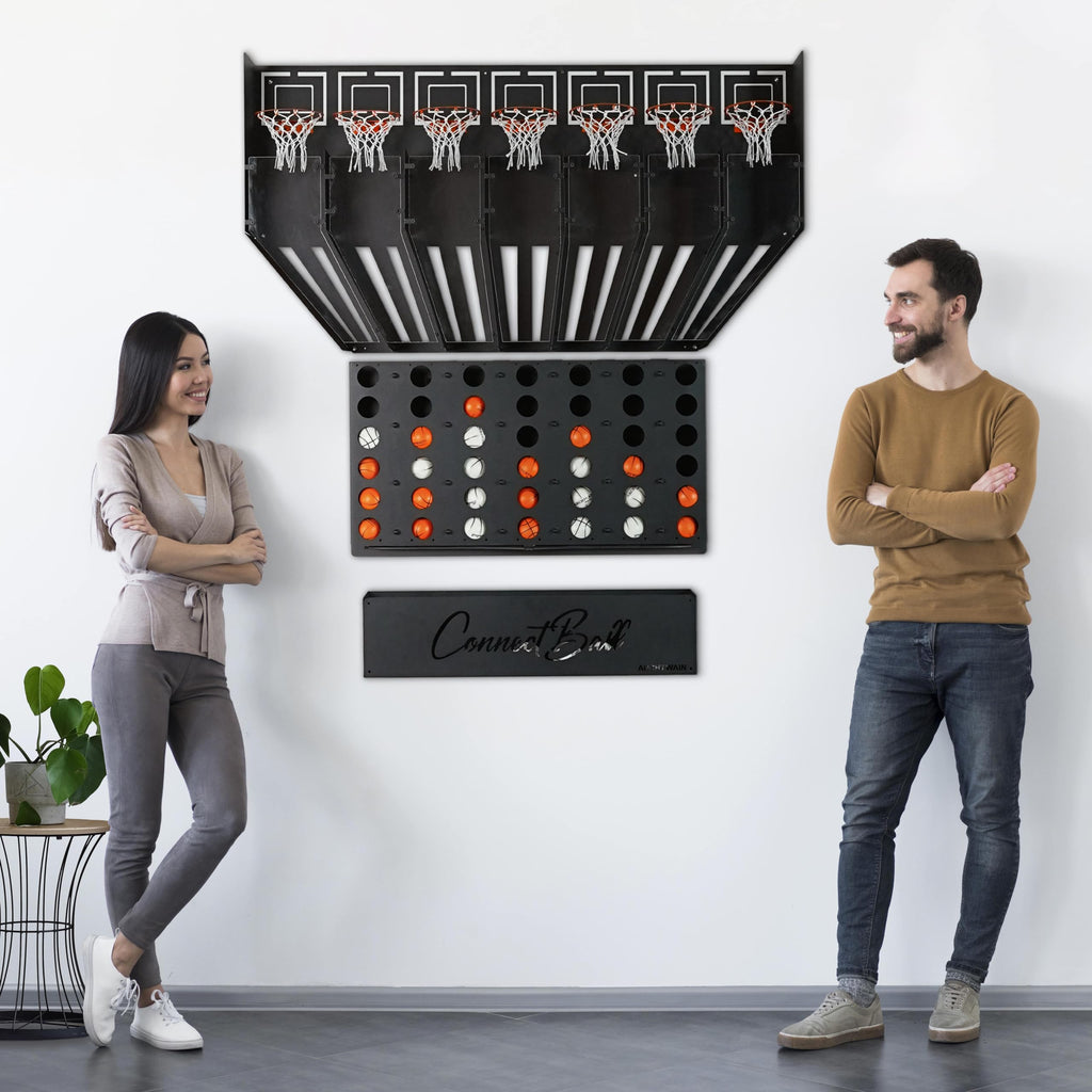Connect Ball – Basketball trifft Vier gewinnt, XXL-Wandspiel, 110 × 130 cm