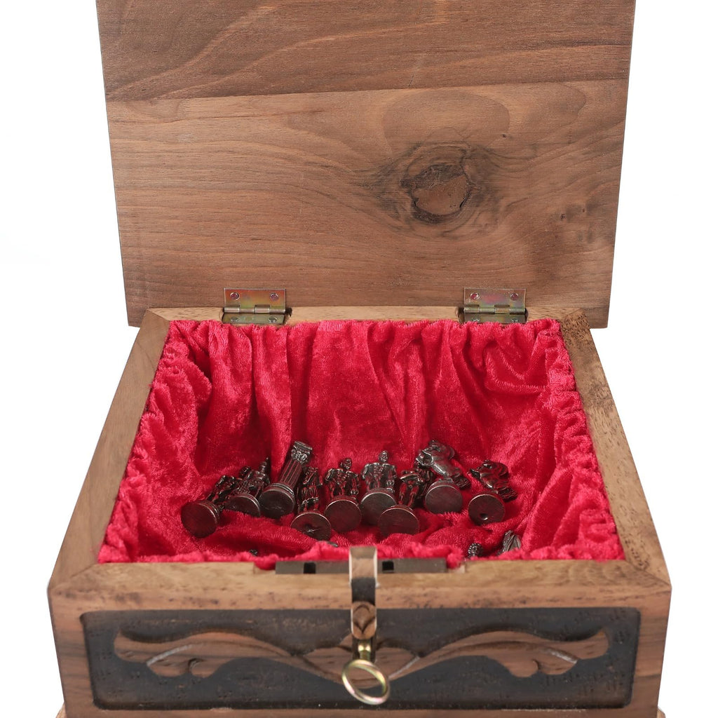 Walnut Treasure Secret Magic Box Handgefertigte einzigartige Schmuckschatulle mit verstecktem Schlüssel (klein)