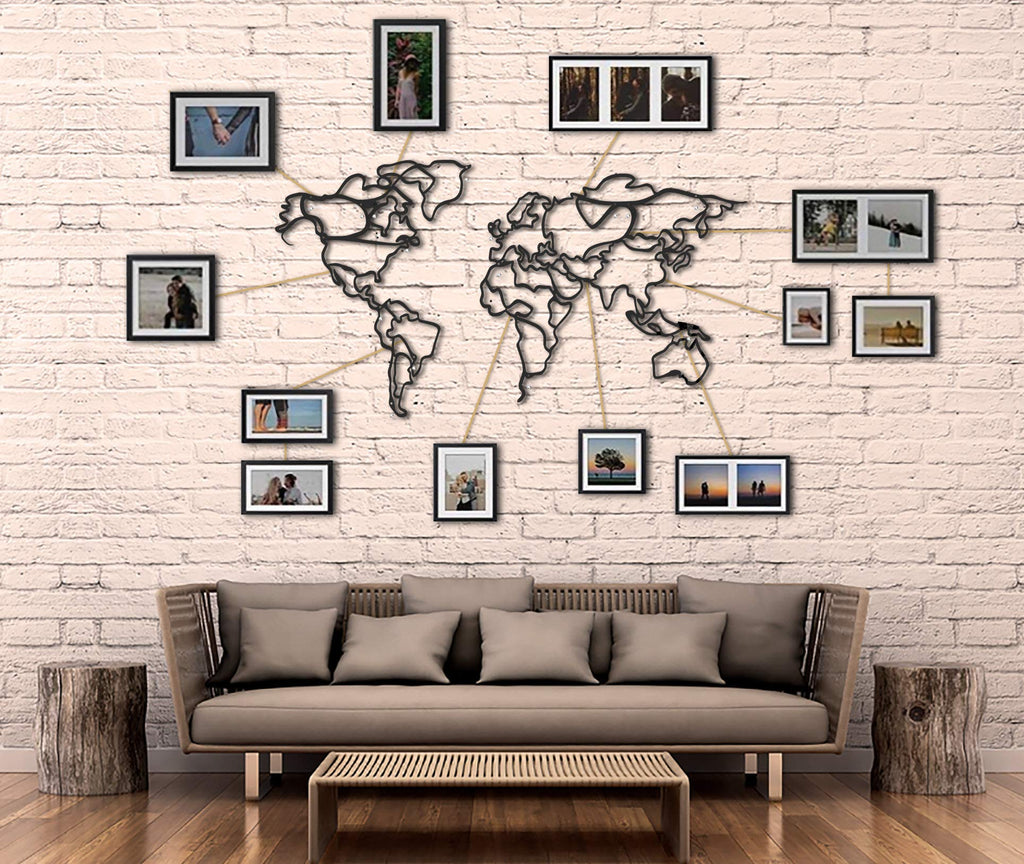 Weltkarte Dekorativ – Metall-Wandkunst 110 x 60 cm
