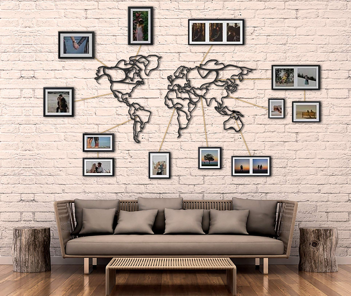 Weltkarte Dekorativ – Metall-Wandkunst 110 x 60 cm