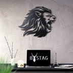 Tubibu Metall-Wanddekoration, Löwe, 3D-Metallskulptur, Wanddekoration für Zuhause, Büro, Schlafzimmer, Wohnzimmer, Außendekoration, 40,6 x 50,8 cm