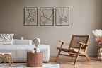 Tubibu Moderne Wandkunst aus Metall, 3 Stück, 100% Metall – Metallische Wanddekoration, Wandbehang für Wohnzimmer, Schlafzimmer, Schlafsaal, Heimwandskulpturen (Schwarzes Paar, klein)