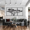 Tubibu Baum des Lebens Wanddeko, Wandbild aus Metall Schwarz, Haus Wandkunst-Dekoration, Wandaufkleber 3D, Moderne Deko, Bilder für Zuhause Büro Schlafzimmer, Wohnzimmer (African, Large)