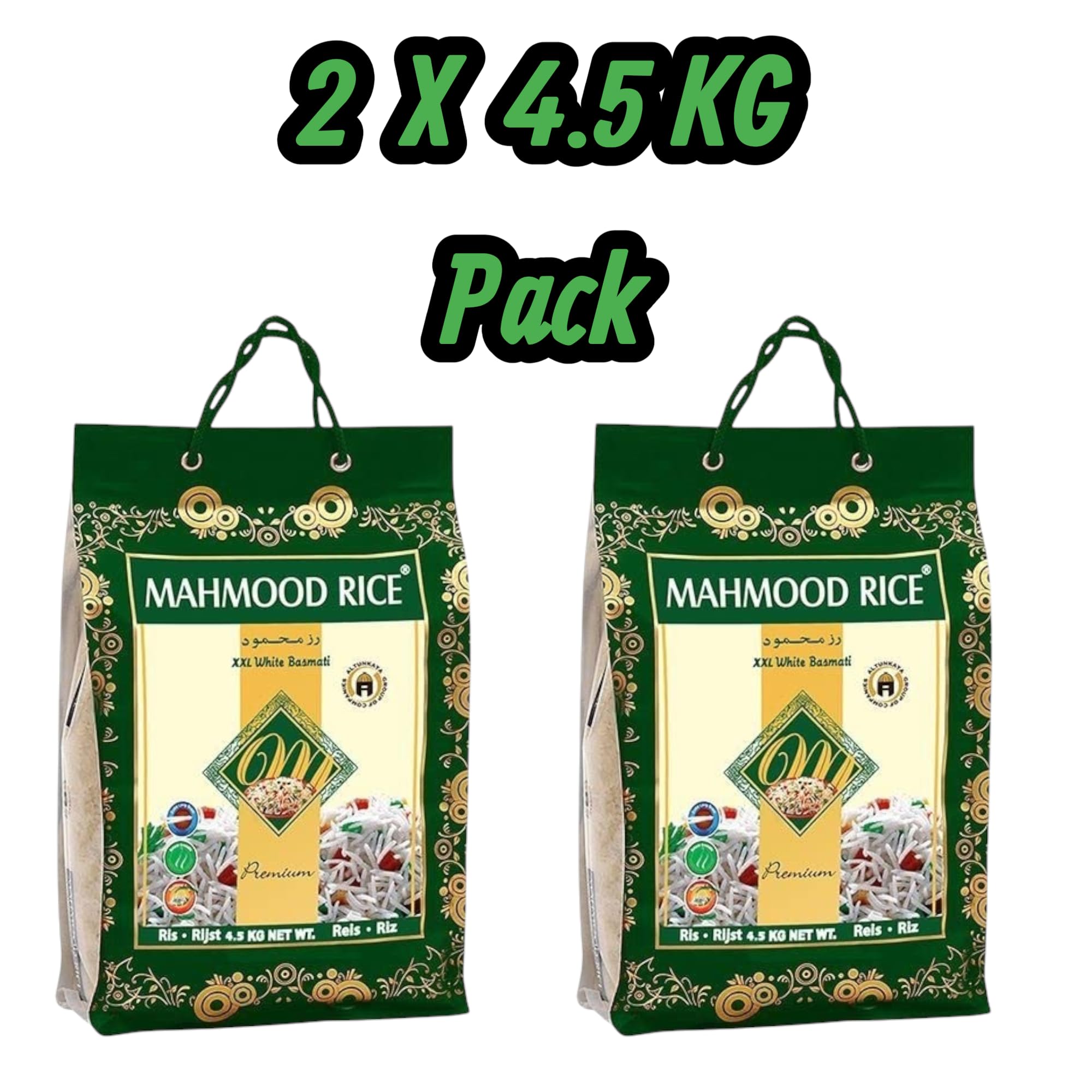 Mahmood Weißer Basmati reis 4,5 KG-Langkorn Basmati Reis aus Pakistan, ideal für indische Gerichte, Currys, Salate und Beilagen (4,5 KG, Premium)