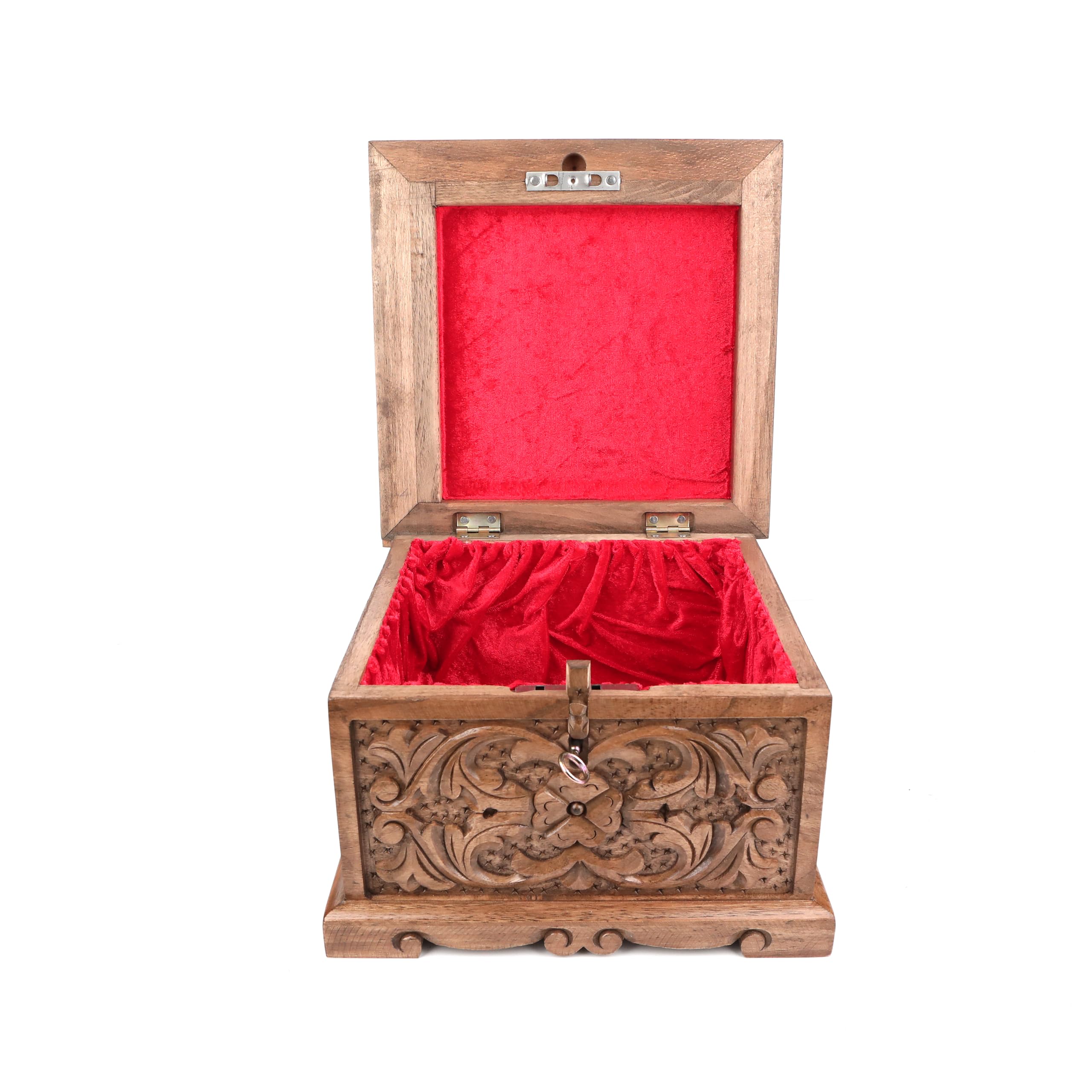 Walnut Treasure Secret Magic Box Handgefertigte einzigartige Schmuckschatulle mit verstecktem Schlüssel (klein)