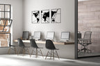 Tubibu Moderne Metall-Wandkunst 3er Set, 100% Metall - Metallische Wanddekoration, Wandbehang für Wohnzimmer, Schlafzimmer, Wohnheim, Wandskulpturen (Schwarze Karte, klein)